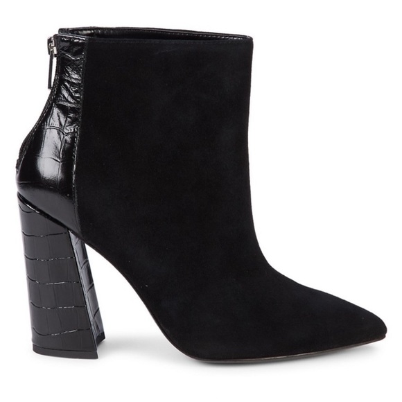 Charles David Shoes - Charles David Micro Pointed Toe Croc Block Boots